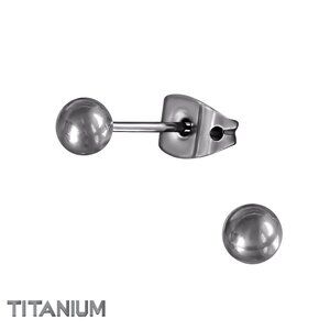 Titanium Ball Stud Earrings 3 mm